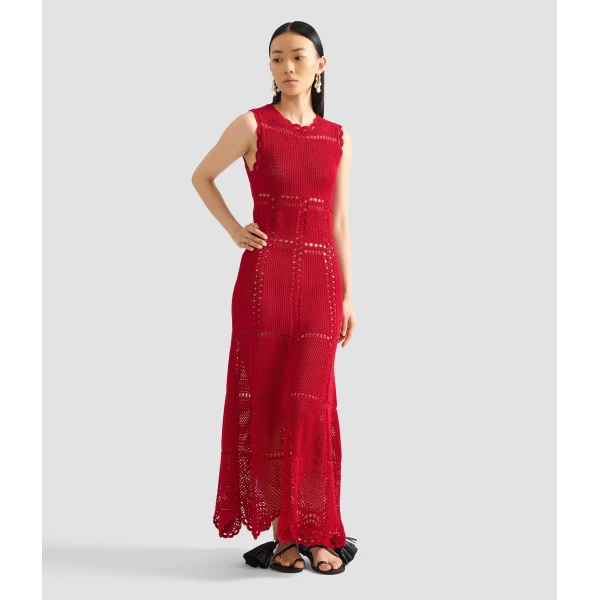 Erdem Cotton Crochet Flared Midi Dress - Dresses - British Romantic Luxury at Luxury Shoes 