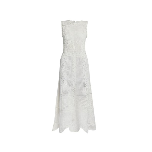 Erdem Cotton Crochet Flared Midi Dress - Dresses - British Romantic Luxury at Luxury Shoes 