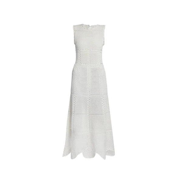 Erdem Cotton Crochet Flared Midi Dress - Dresses - British Romantic Luxury at Luxury Shoes 