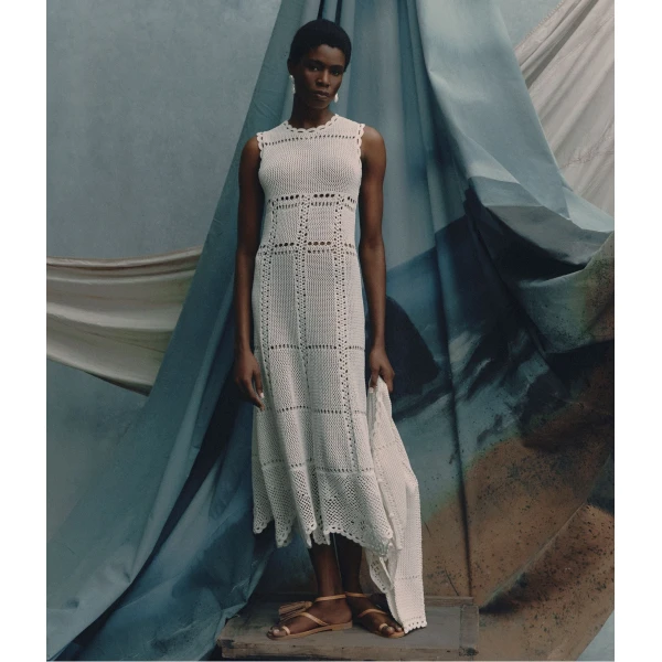 Erdem Cotton Crochet Flared Midi Dress - Dresses - British Romantic Luxury at Luxury Shoes 