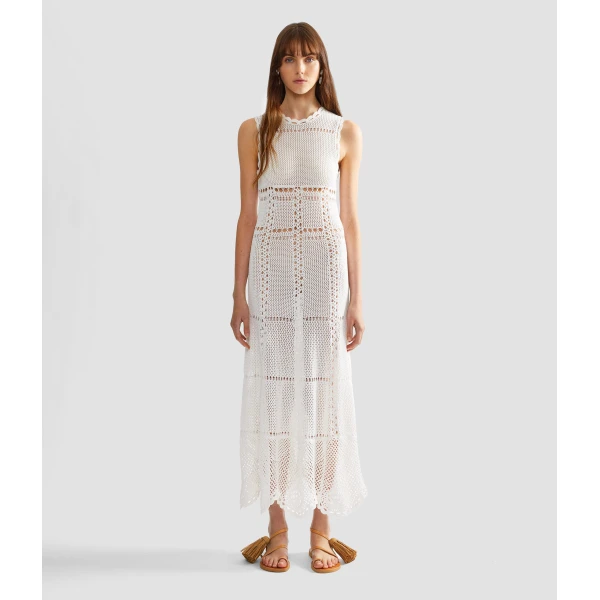 Erdem Cotton Crochet Flared Midi Dress - Dresses - British Romantic Luxury at Luxury Shoes 