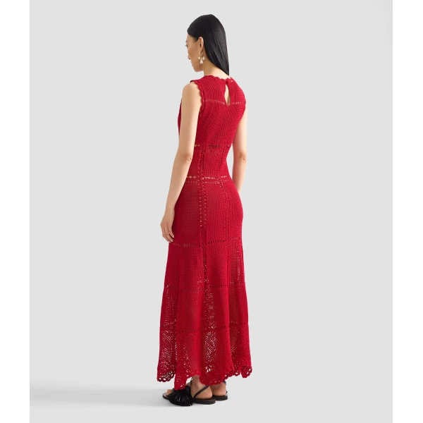 Erdem Cotton Crochet Flared Midi Dress - Dresses - British Romantic Luxury at Luxury Shoes 