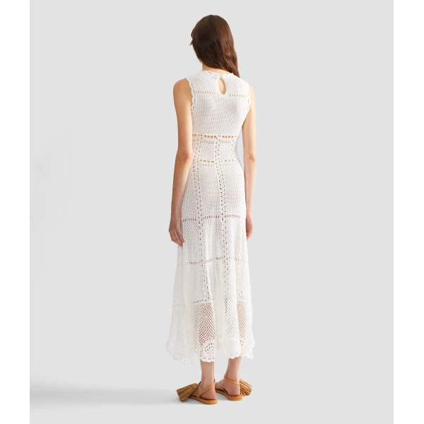 Erdem Cotton Crochet Flared Midi Dress - Dresses - British Romantic Luxury at Luxury Shoes 