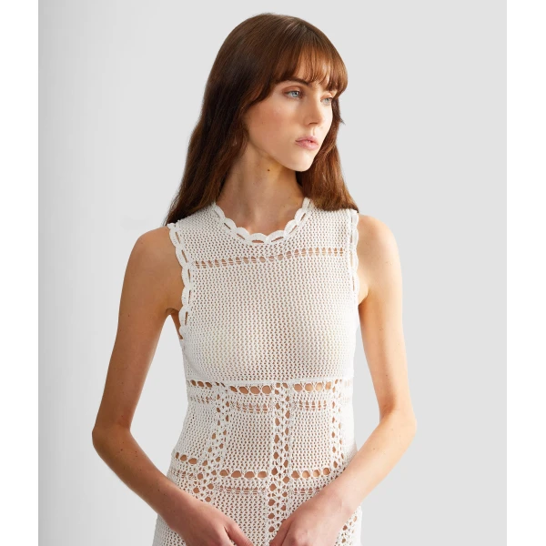 Erdem Cotton Crochet Flared Midi Dress - Dresses - British Romantic Luxury at Luxury Shoes 