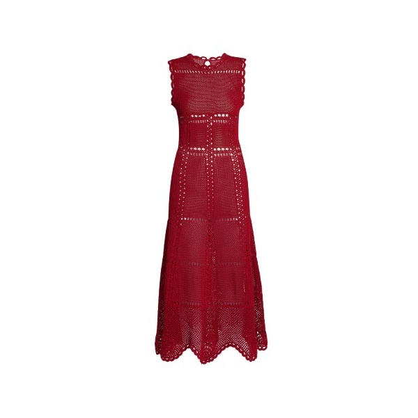 Erdem Cotton Crochet Flared Midi Dress - Dresses - British Romantic Luxury at Luxury Shoes 
