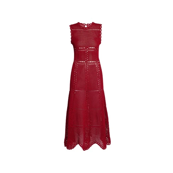 Erdem Cotton Crochet Flared Midi Dress - Dresses - British Romantic Luxury at Luxury Shoes 