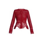 Erdem Cotton Crochet Peplum Cardigan - Knitwear - British Romantic Luxury at Luxury Shoes 