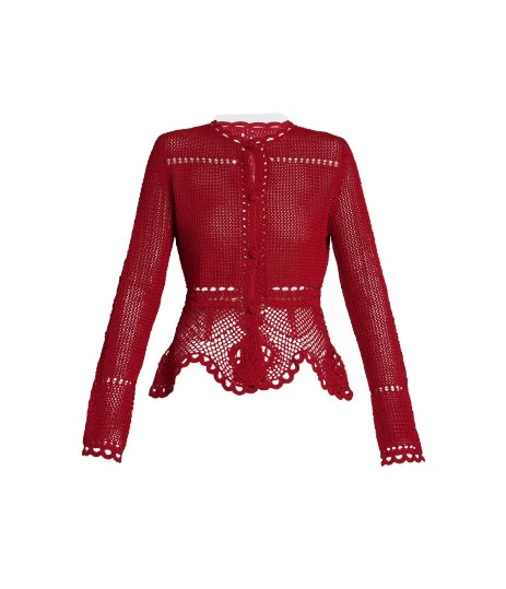 Erdem-Cotton-Crochet-Peplum-Cardigan-coveti-276271_nobg Erdem Cotton Crochet Peplum Cardigan - Knitwear - British Romantic Luxury at Luxury Shoes