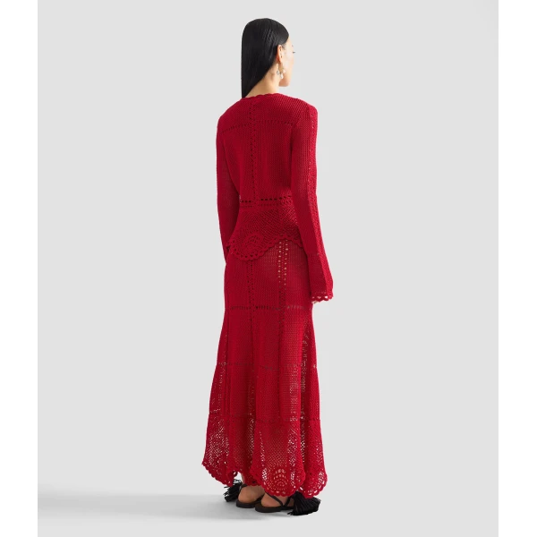 Erdem Cotton Crochet Peplum Cardigan - Knitwear - British Romantic Luxury at Luxury Shoes 