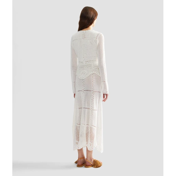 Erdem Cotton Crochet Peplum Cardigan - Knitwear - British Romantic Luxury at Luxury Shoes 