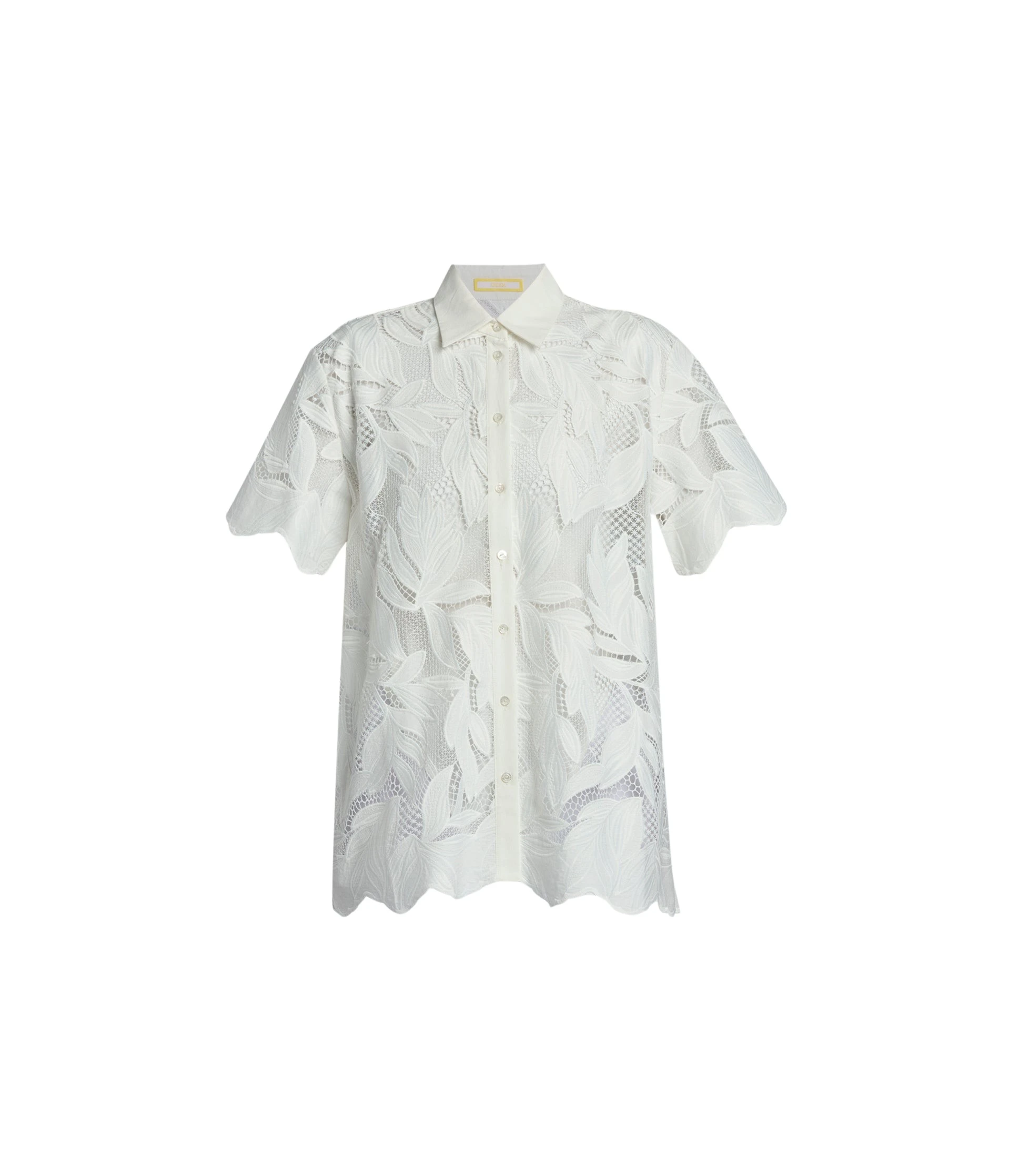Erdem-Cotton-Cutwork-Short-Sleeve-Shirt-coveti40820_nobg Erdem Cotton Cutwork Short Sleeve Shirt - Tops - British Romantic Luxury at Luxury Shoes