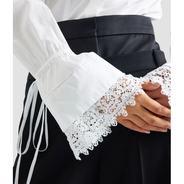 Erdem Cotton Poplin Long Sleeve Shirt - Tops - British Romantic Luxury at Luxury Shoes 