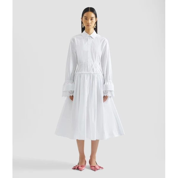 Erdem Cotton Poplin Shirt Dress - Dresses - British Romantic Luxury at Luxury Shoes 