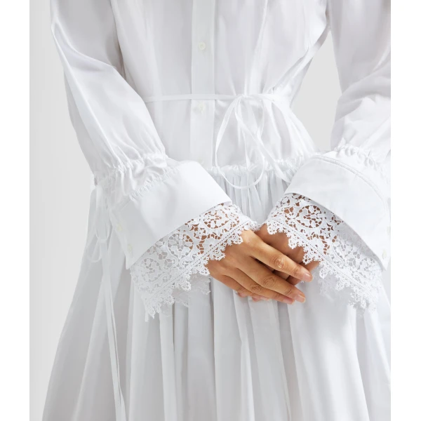Erdem Cotton Poplin Shirt Dress - Dresses - British Romantic Luxury at Luxury Shoes 