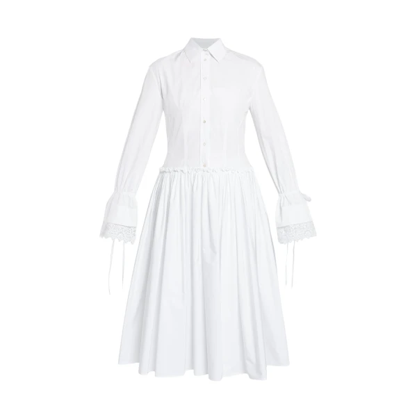 Erdem Cotton Poplin Shirt Dress - Dresses - British Romantic Luxury at Luxury Shoes 