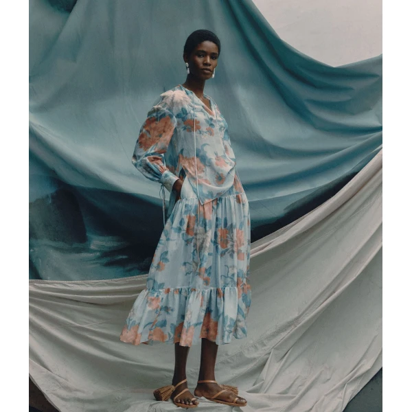 Erdem Cotton Silk Voile Long Sleeve Blouse - Tops - British Romantic Luxury at Luxury Shoes 
