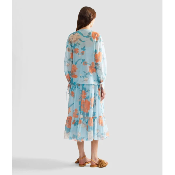 Erdem Cotton Silk Voile Long Sleeve Blouse - Tops - British Romantic Luxury at Luxury Shoes 