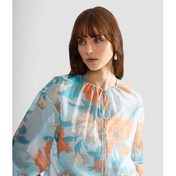 Erdem Cotton Silk Voile Long Sleeve Blouse - Tops - British Romantic Luxury at Luxury Shoes 