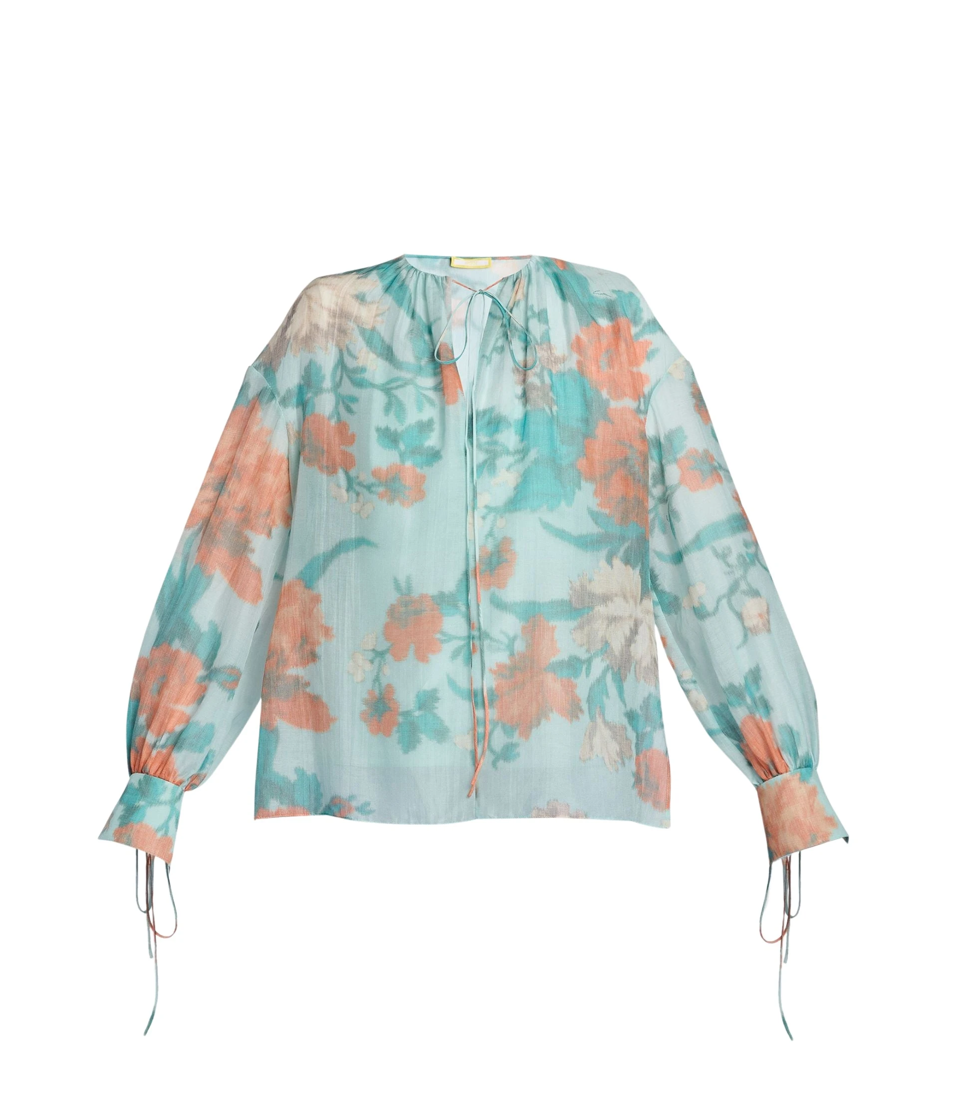 Erdem-Cotton-Silk-Voile-Long-Sleeve-Blouse-coveti26656_nobg Erdem Cotton Silk Voile Long Sleeve Blouse - Tops - British Romantic Luxury at Luxury Shoes