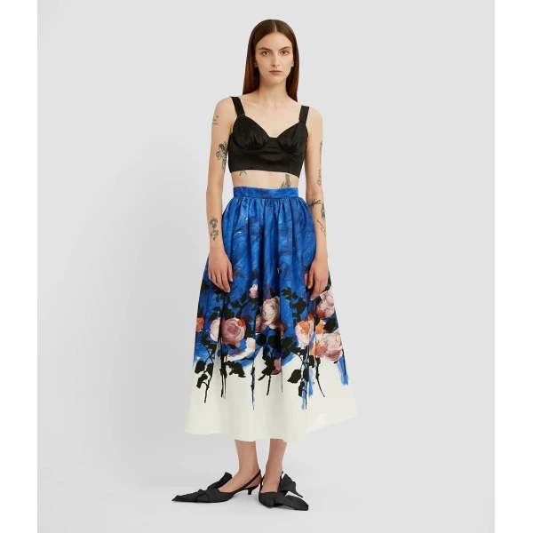 Erdem Crepe Black Satin Bralet - Tops - British Romantic Luxury at Luxury Shoes 