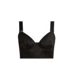 Erdem Crepe Black Satin Bralet - Tops - British Romantic Luxury at Luxury Shoes 