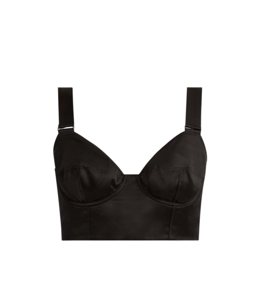Erdem Crepe Black Satin Bralet - Tops - British Romantic Luxury at Luxury Shoes 