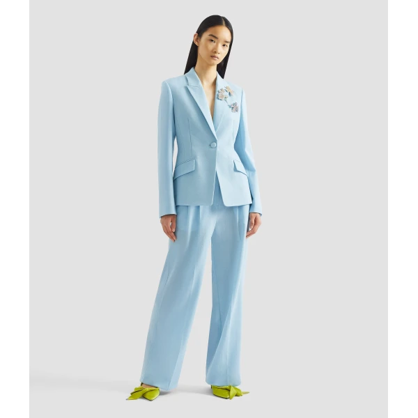 Erdem Crepe Wide Leg Trouser - Pants - British Romantic Luxury at Luxury Shoes 