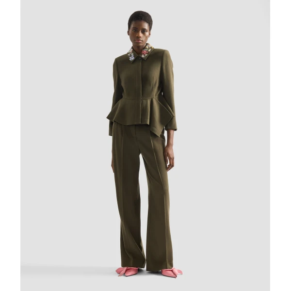 Erdem Crepe Wide Leg Trouser - Pants - British Romantic Luxury at Luxury Shoes 