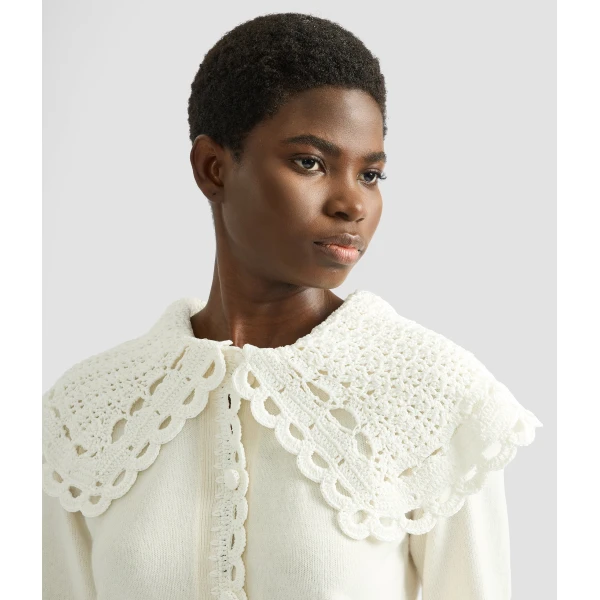 Erdem Crew Neck Cardigan - Knitwear - British Romantic Luxury at Luxury Shoes 