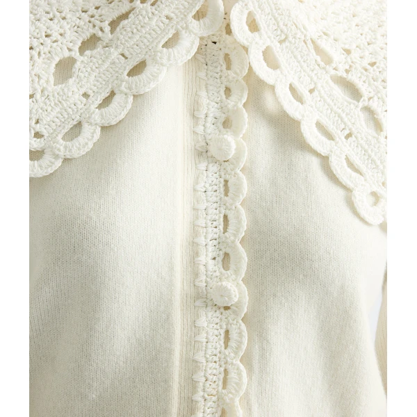 Erdem Crew Neck Cardigan - Knitwear - British Romantic Luxury at Luxury Shoes 