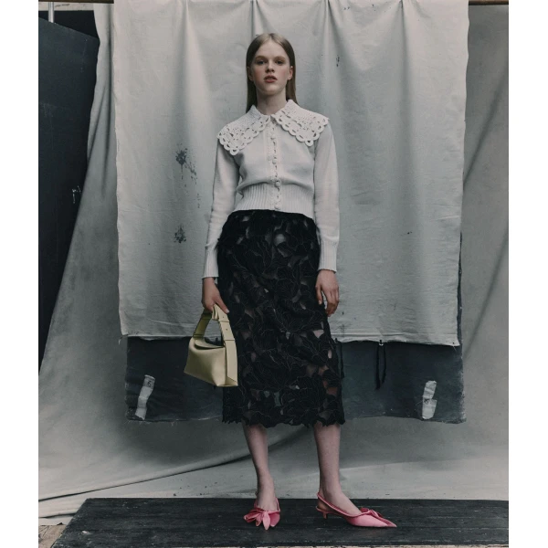 Erdem Crew Neck Cardigan - Knitwear - British Romantic Luxury at Luxury Shoes 