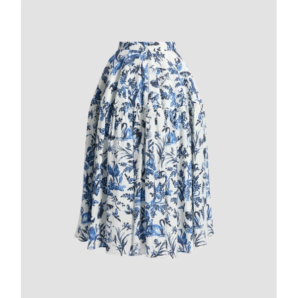 Erdem Crinkled Jacquard Midi Full Skirt - Skirts - British Romantic Luxury at Luxury Shoes 