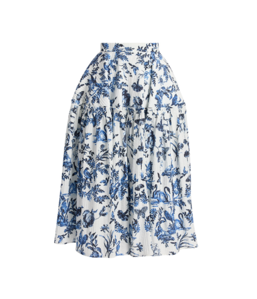 Erdem Crinkled Jacquard Midi Full Skirt - Skirts - British Romantic Luxury at Luxury Shoes 