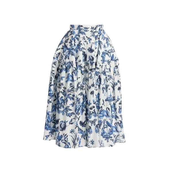 Erdem Crinkled Jacquard Midi Full Skirt - Skirts - British Romantic Luxury at Luxury Shoes 