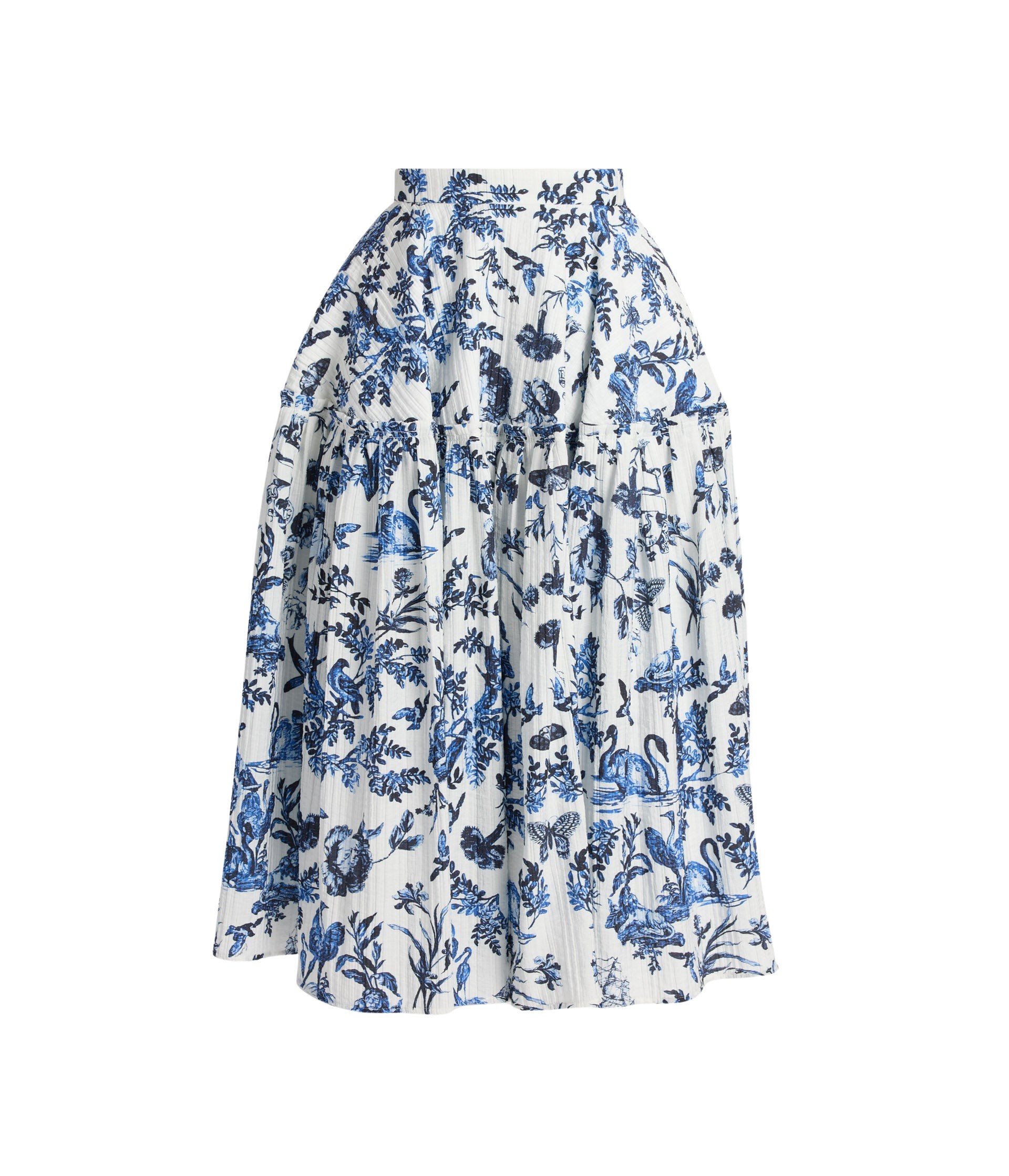 Erdem Crinkled Jacquard Midi Full Skirt - Skirts - British Romantic Luxury at Luxury Shoes 