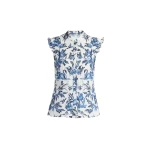 Erdem Crinkled Jacquard Sleeveless Shirt - Tops - British Romantic Luxury at Luxury Shoes 