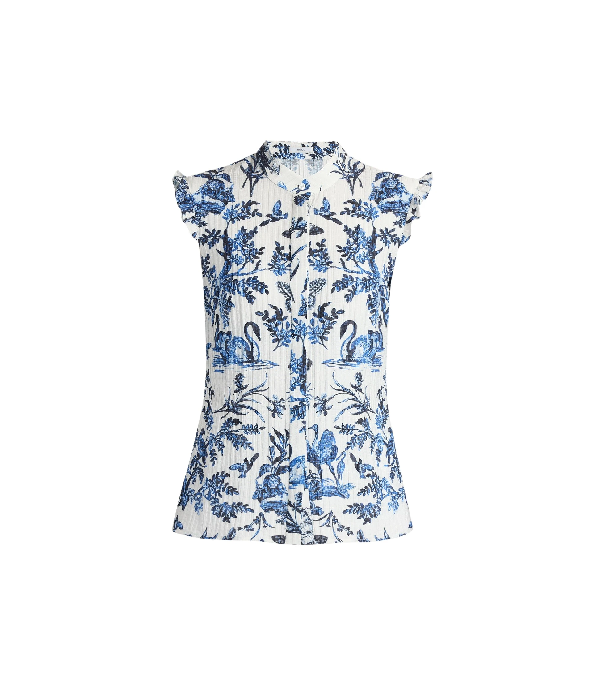 Erdem-Crinkled-Jacquard-Sleeveless-Shirt-coveti28353_nobg Erdem Crinkled Jacquard Sleeveless Shirt - Tops - British Romantic Luxury at Luxury Shoes