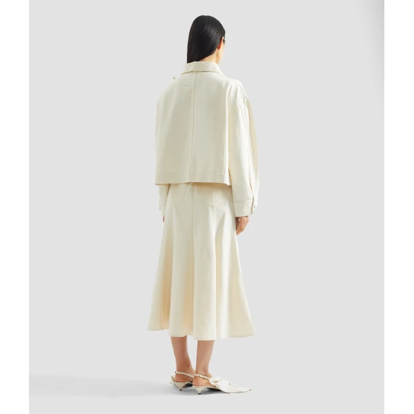 Erdem Denim Flared Midi Skirt - Skirts - British Romantic Luxury at Luxury Shoes 
