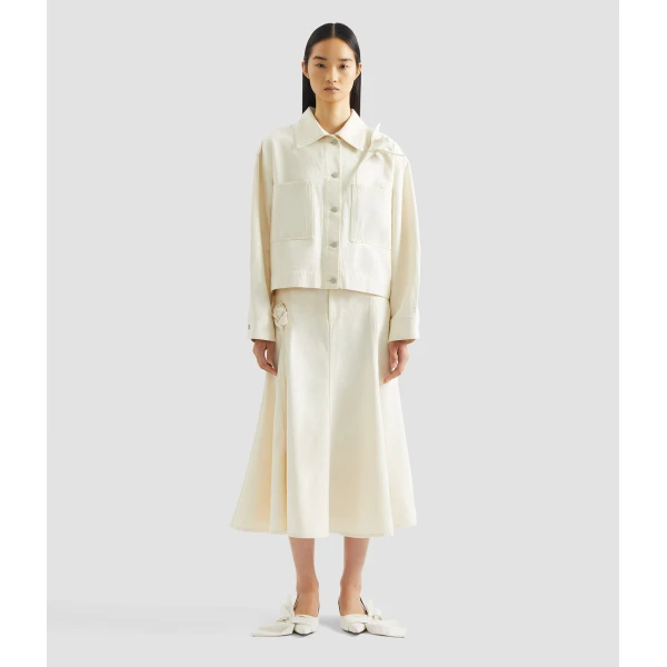 Erdem Denim Flared Midi Skirt - Skirts - British Romantic Luxury at Luxury Shoes 