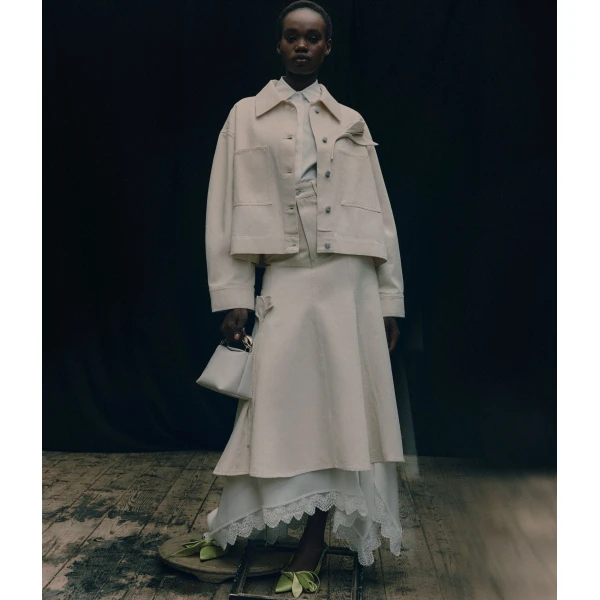 Erdem Floral Appliqué Denim Cropped Jacket - Jackets - British Romantic Luxury at Luxury Shoes 