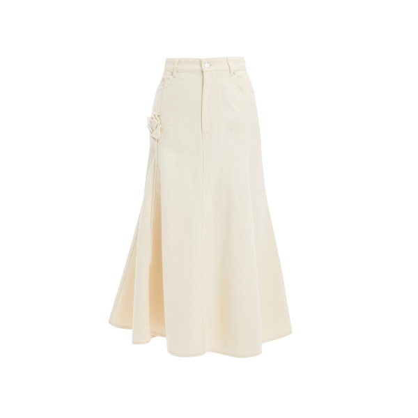 Erdem Denim Flared Midi Skirt - Skirts - British Romantic Luxury at Luxury Shoes 