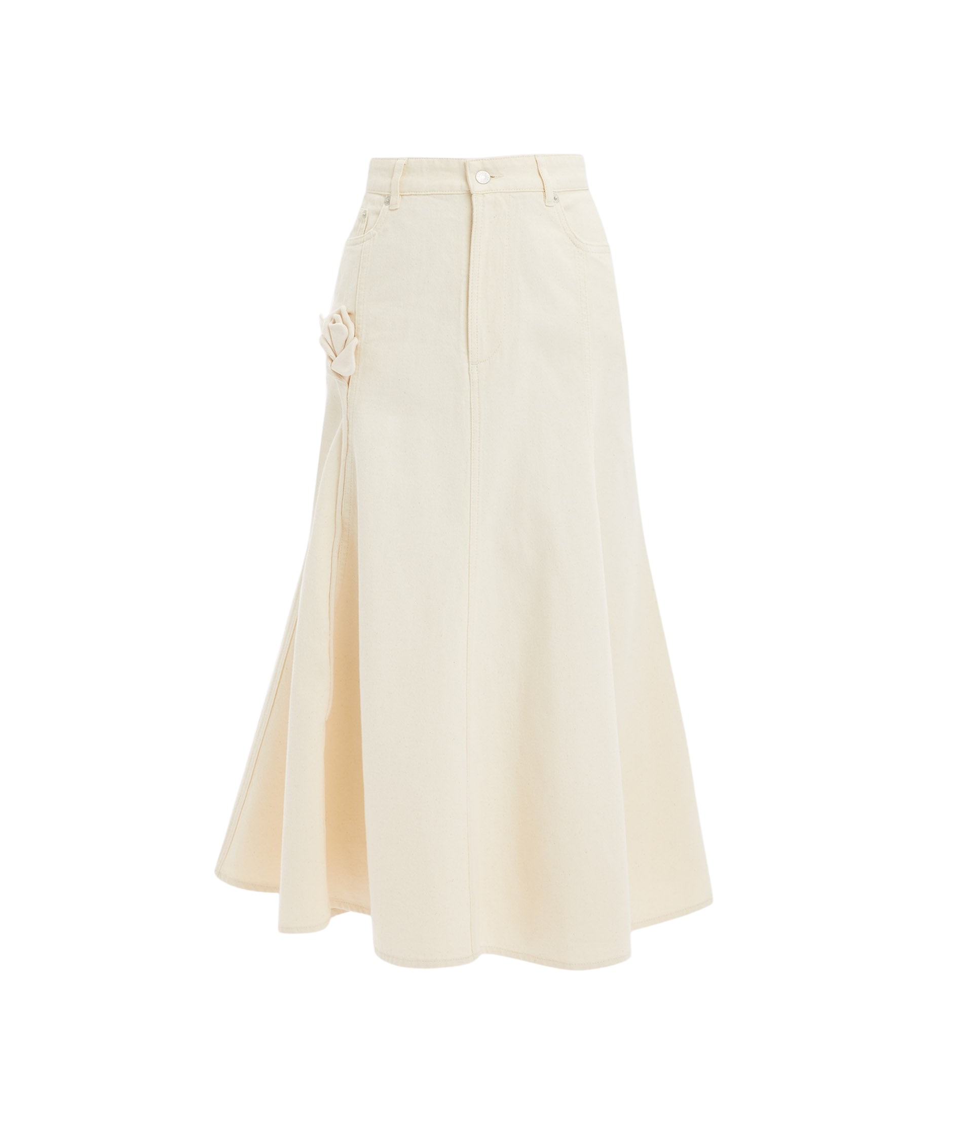 Erdem Denim Flared Midi Skirt - Skirts - British Romantic Luxury at Luxury Shoes 