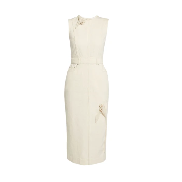 Erdem Denim Sleeveless Midi Dress - Dresses - British Romantic Luxury at Luxury Shoes 