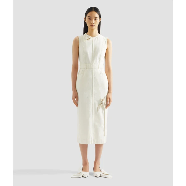 Erdem Denim Sleeveless Midi Dress - Dresses - British Romantic Luxury at Luxury Shoes 