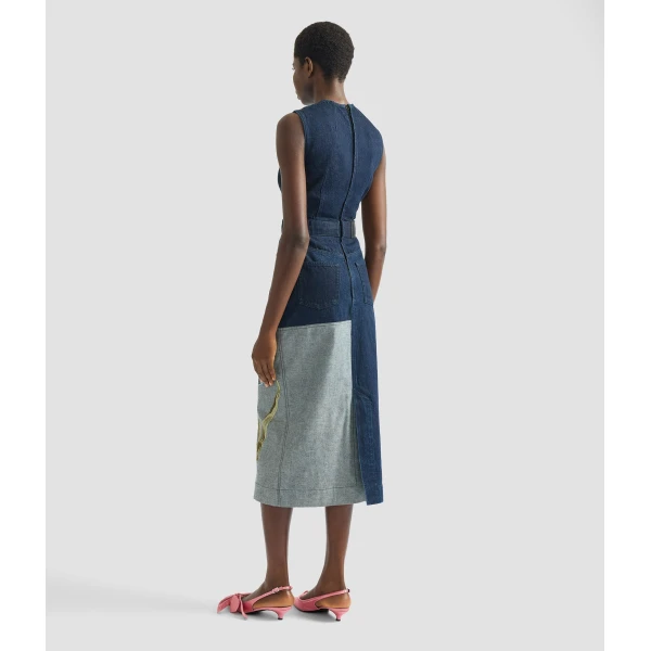 Erdem Denim Sleeveless Midi Dress - Dresses - British Romantic Luxury at Luxury Shoes 