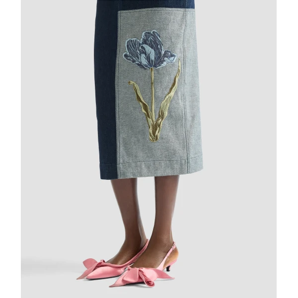 Erdem Denim Sleeveless Midi Dress - Dresses - British Romantic Luxury at Luxury Shoes 