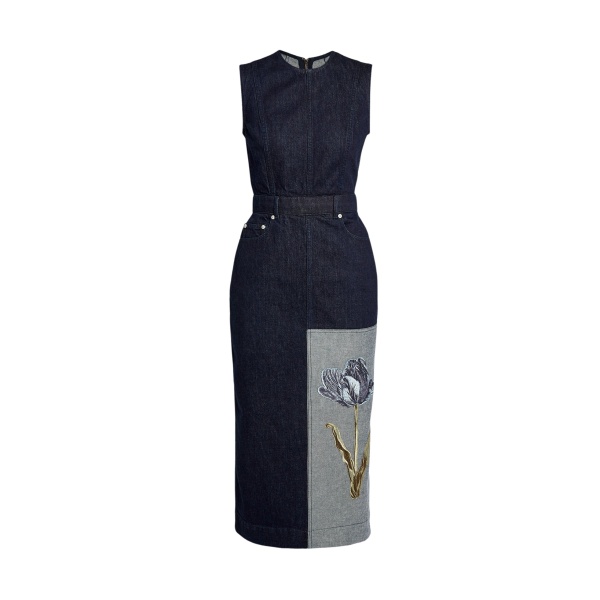 Erdem Denim Sleeveless Midi Dress - Dresses - British Romantic Luxury at Luxury Shoes 