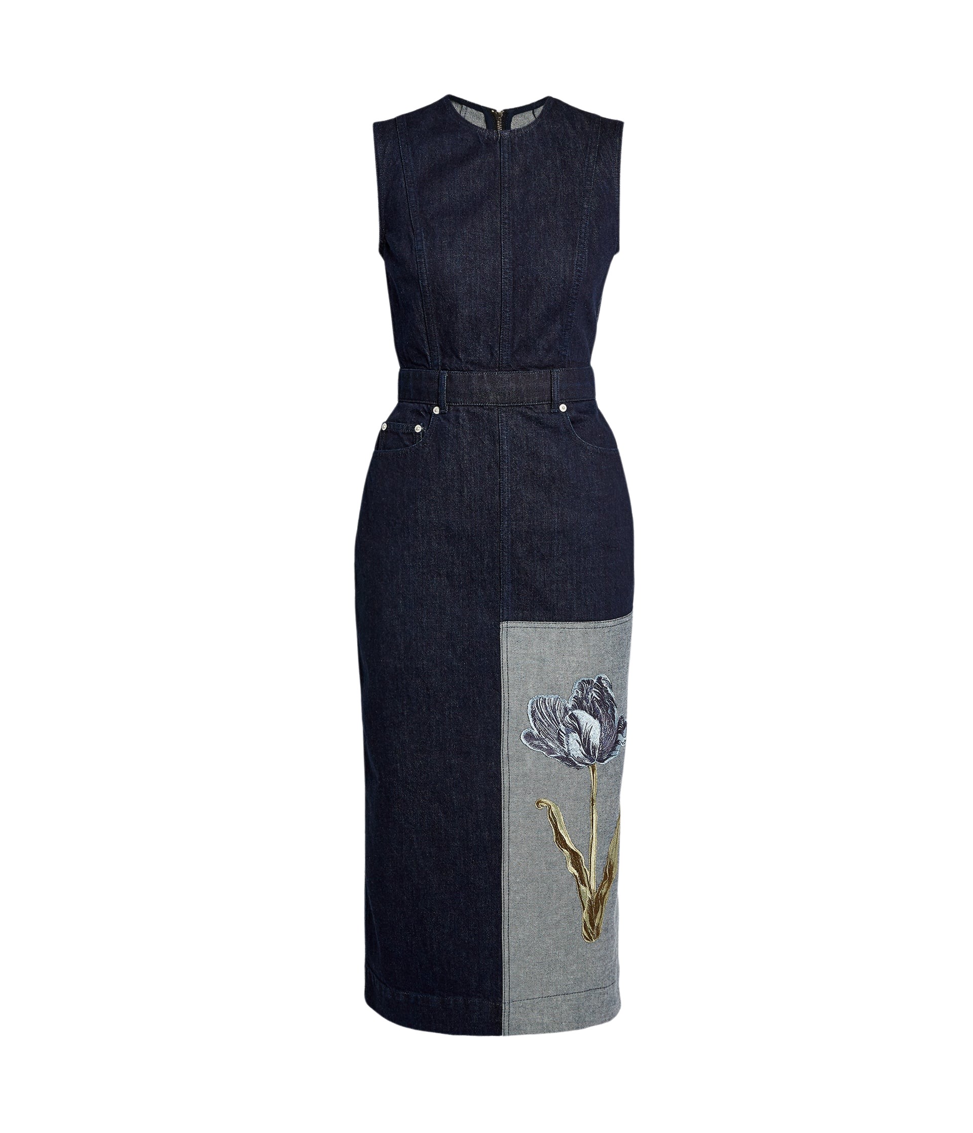 Erdem Denim Sleeveless Midi Dress - Dresses - British Romantic Luxury at Luxury Shoes 
