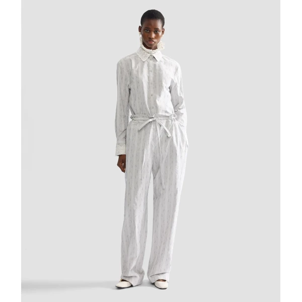 Erdem Ditsy Cotton Stripe Drawstring Trouser - Pants - British Romantic Luxury at Luxury Shoes 