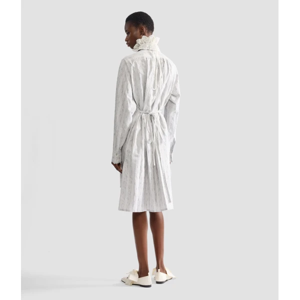 Erdem Ditsy Cotton Stripe Long Sleeve Mini Shirt Dress - Dresses - British Romantic Luxury at Luxury Shoes 